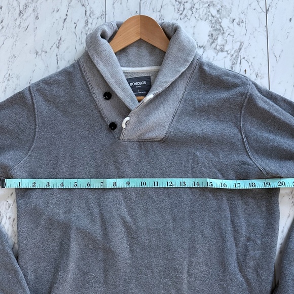 Bonobos Slim Fit Shawl Collar Pullover Sweater Men's Small - Heather Grey - Picture 3 of 5